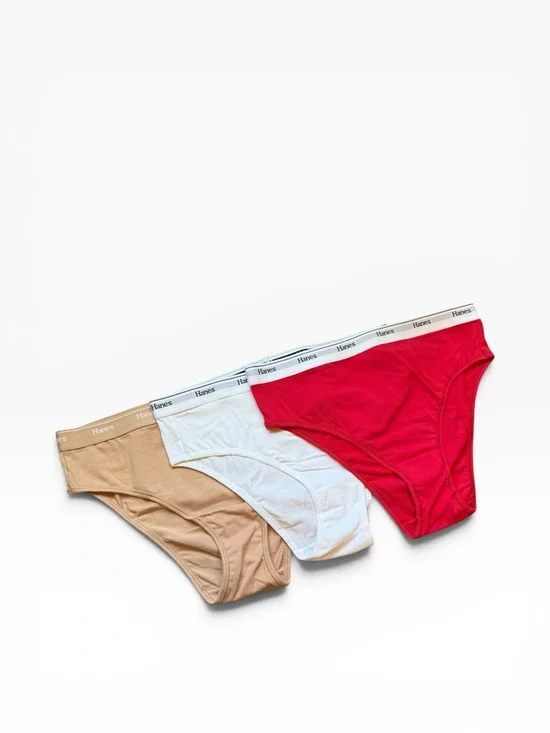 Hanes Women's‎ Bikini Briefs Set - Red and White