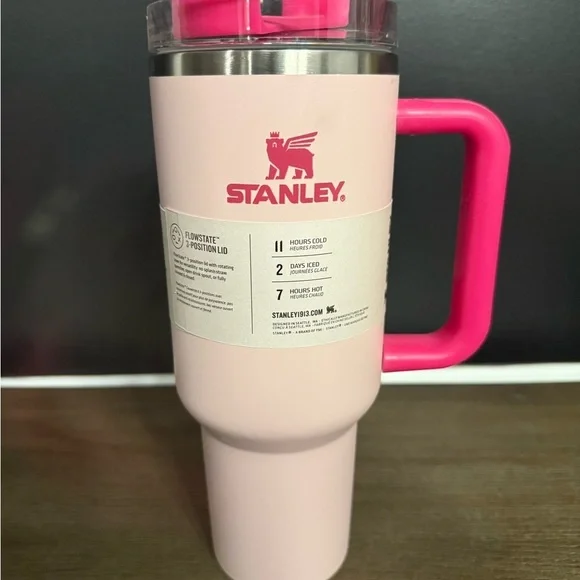Stanley Pink Insulated Mug with Hot Pink Handle 40oz