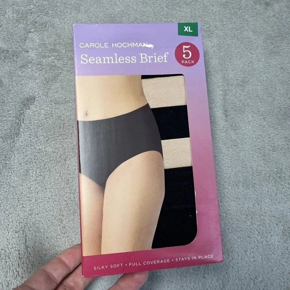 Carole Hochman Women's XL Seamless Brief Dark/Light e0496