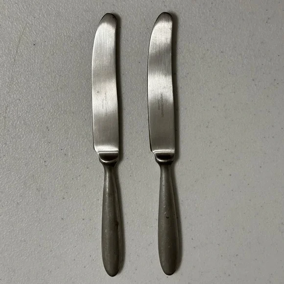 Hampton Silversmiths Bistro Satin Stainless Flatware Replacement 2 Dinner Knives