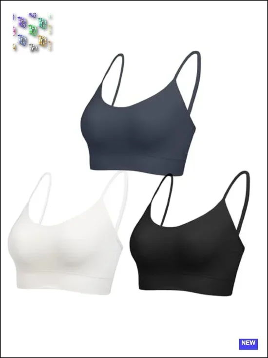 Ribbed Bralette with Support Wireless Seamless Sleep Bra No Pad
