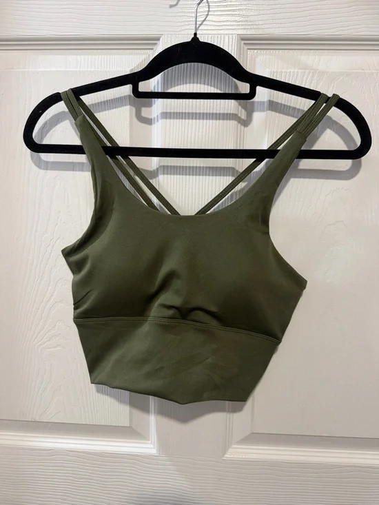 Olive Green Strappy Padded Bralette