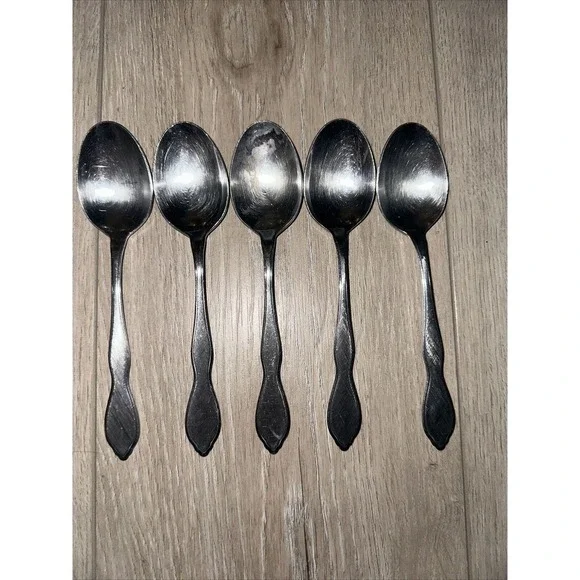 5 PCs Oneida 1881 Rogers Stainless  TWILIGHT 4Tablespoons‎ Large Flatware