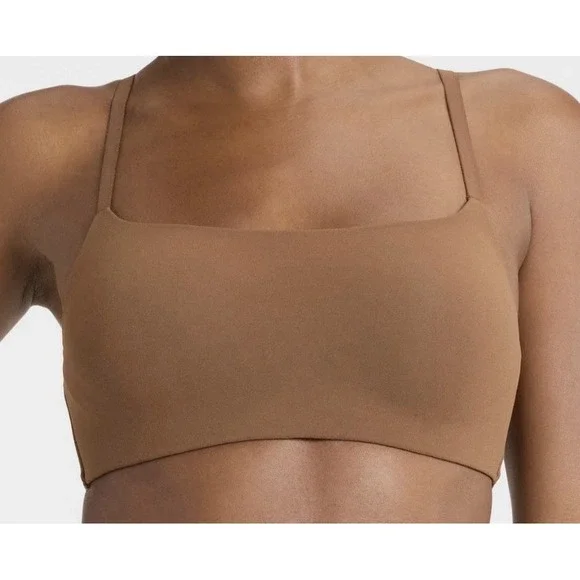 Auden NWT Luxury Collection Luxe Stretch Lightly Lined Scoop Bralette Caramel XL