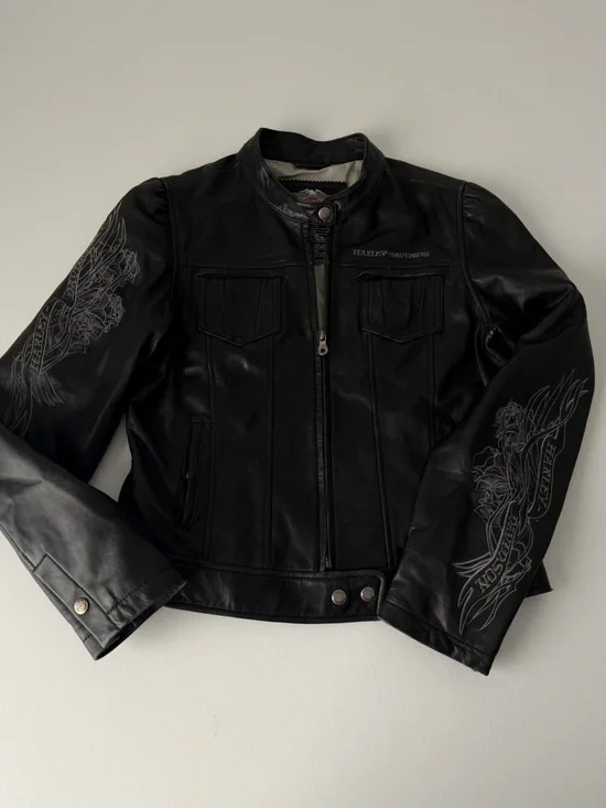 Rare Embroidered Harley Davidson Women’s Leather Jacket