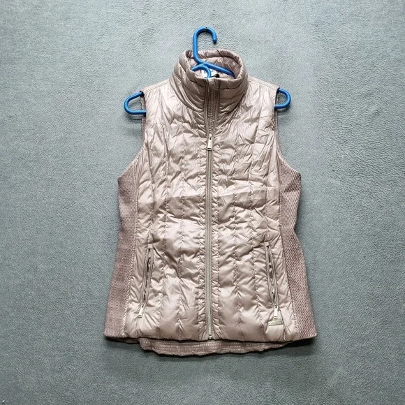 Calvin Klein Performance Women Vest M Pink‎ Puffer Down Logo Zipper Sleeveless