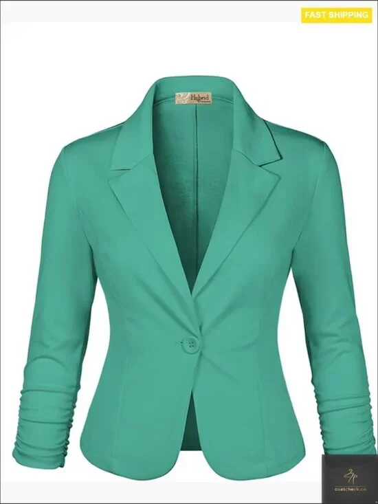 Lightweight Stretch Ponte Cardigan Blazer Classic Professional Office Workwear