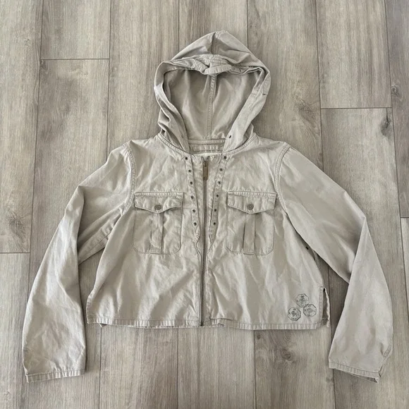 Denim Supply Ralph Lauren Jacket Women M Beige Canvas Guide Outdoor Cargo Hiking