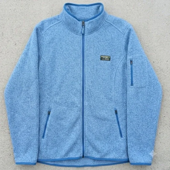 L.L. Bean Sweater Fleece Jacket Womens 2X Plus Blue Full Zip Gorpcore Hiking