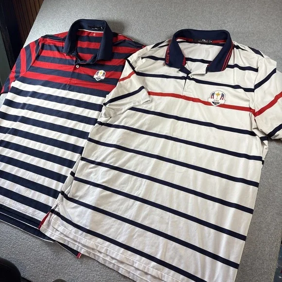Ralph Lauren RLX Golf Polo (Lot Of 2) Sz XXL Men's USA 2016, 2020 Striped