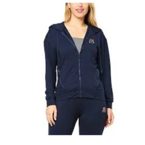 Badgley Mischka Hoodie Medium Baby French Terry Zip Front Original Artwork NWT