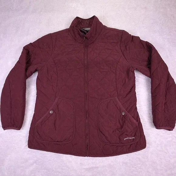 Eddie Bauer Year‎ Round Quilted Jacket Lined Women's XL Berry Outdoors Hiking