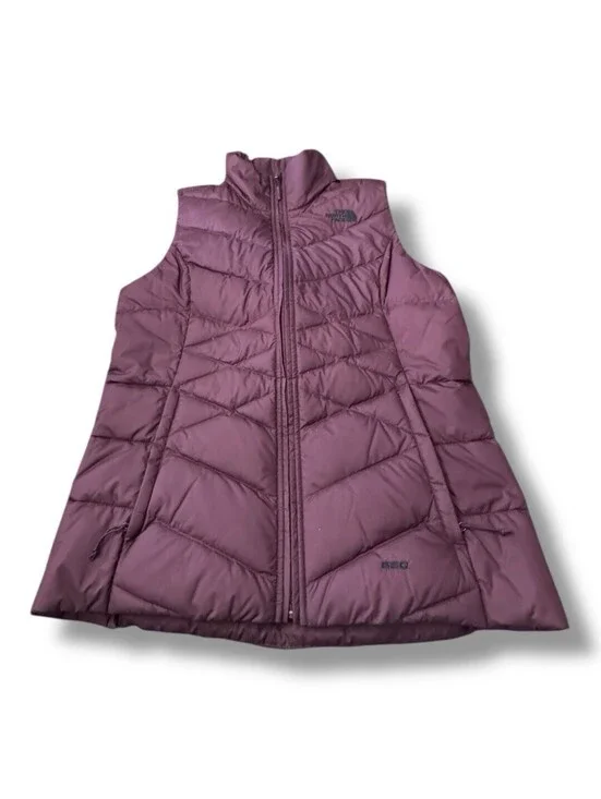 The North Face Burgundy Goose Down Puffer Vest Full Zip 550 Fill Women’s Size M
