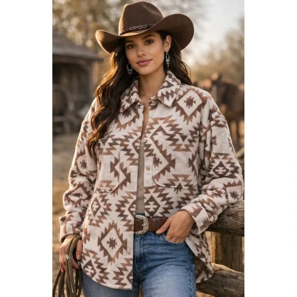 Outdoor‎ Collection 26 International Southwestern Aztec Shacket Large New Jacket