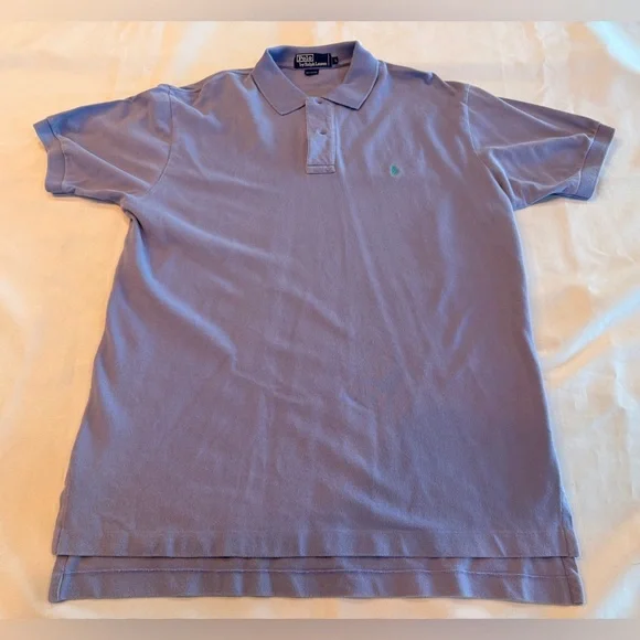 Vintage Polo Ralph Lauren Classic Lavender Shirt Size Large Green Logo