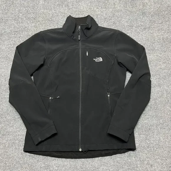 The North Face Jacket Womens Medium Black Softshell Full Zip Pockets Stretch