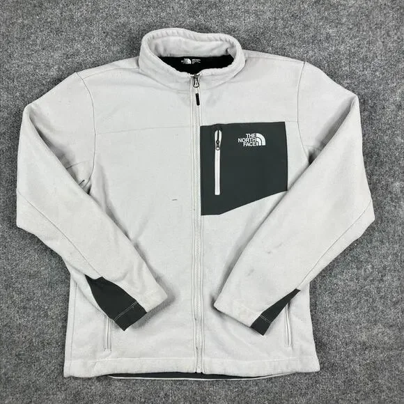 The North Face Jacket Womens M Gray‎ Black Full Zip Fleece Outdoor Layer