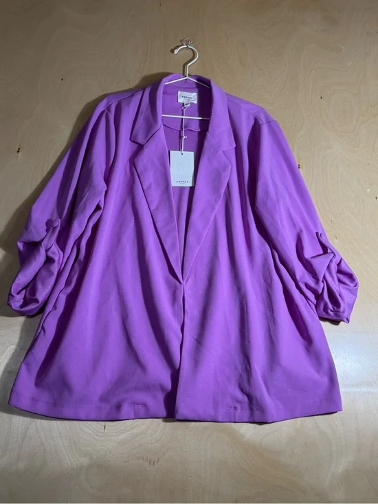 ANDREE BY UNIT Lavender-Purple Open Front Blazer Size 2X