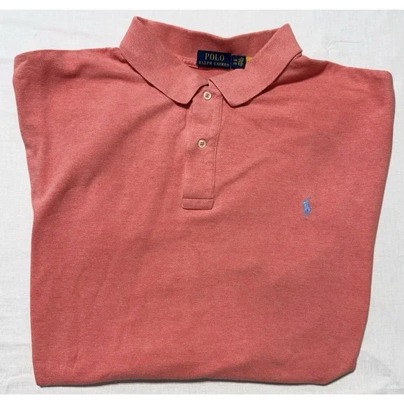 Polo Ralph Lauren Mens Polo Shirt 4XB Pink Heather Short Sleeve Classic Fit