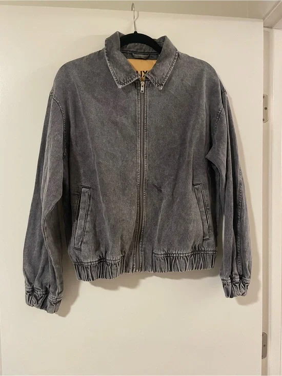 Washed Gray Bomber Jacket - Unbranded