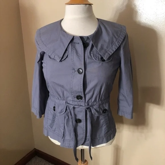 Ann Taylor Loft Gray Utility Jacket Sz XSP EUC