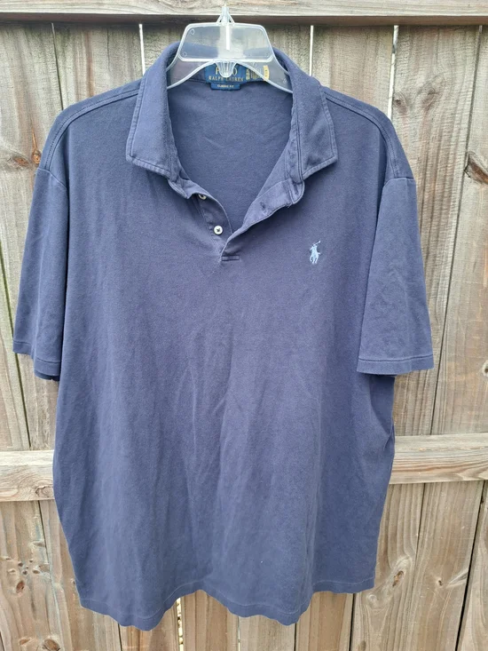 Ralph Lauren Classic Polo in Deep Navy with Light Blue Pony