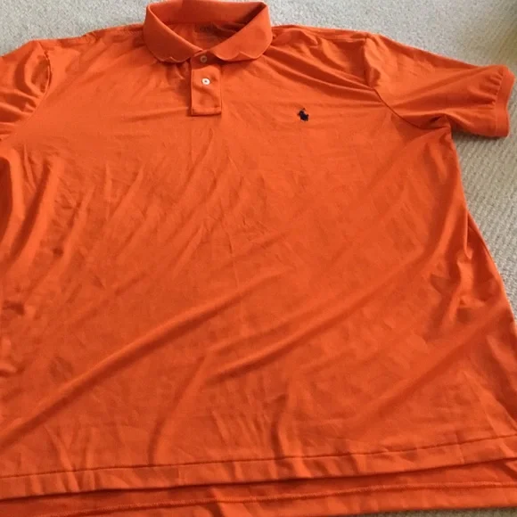 Ralph Lauren Orange Short-Sleeve Polo with Navy Pony