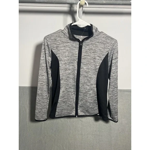 St. John's Bay Active Women's Petite PS Full Zip Quick-Dri Athletic Jacket‎ Gray