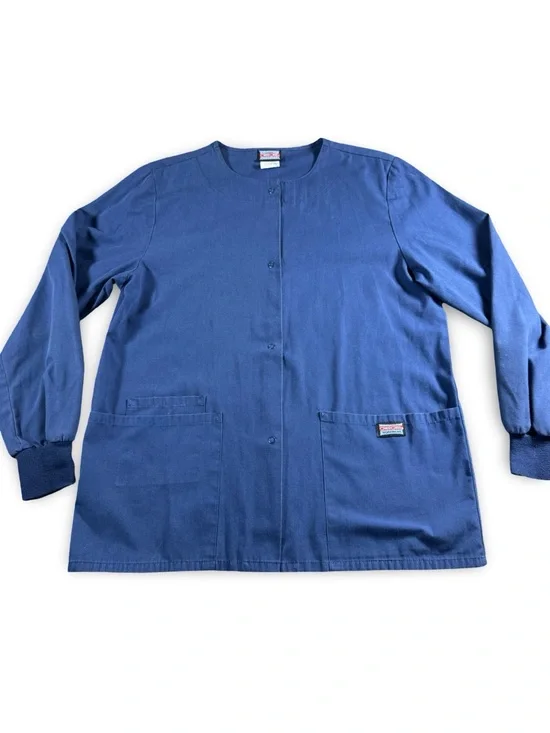 Women’s‎ Scrub Jacket XS Navy Blue Button Snap