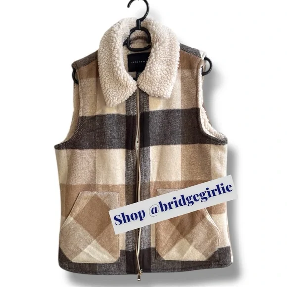 Sanctuary Shearling Lined Plaid Vest