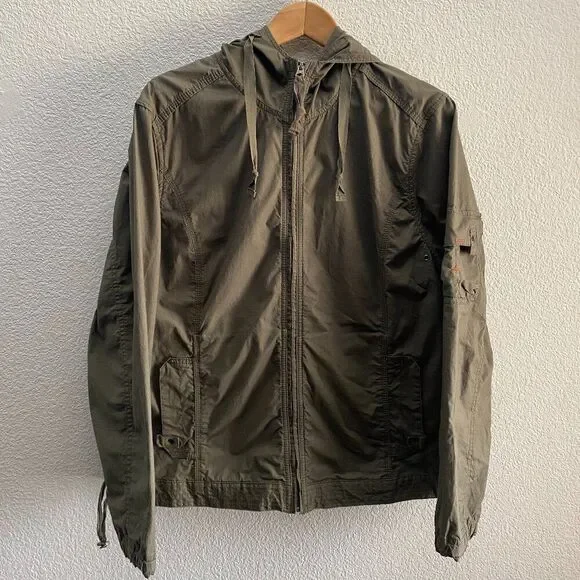 Eddie Bauer Field Jacket Green Color Hiking Outdoor Camping XL