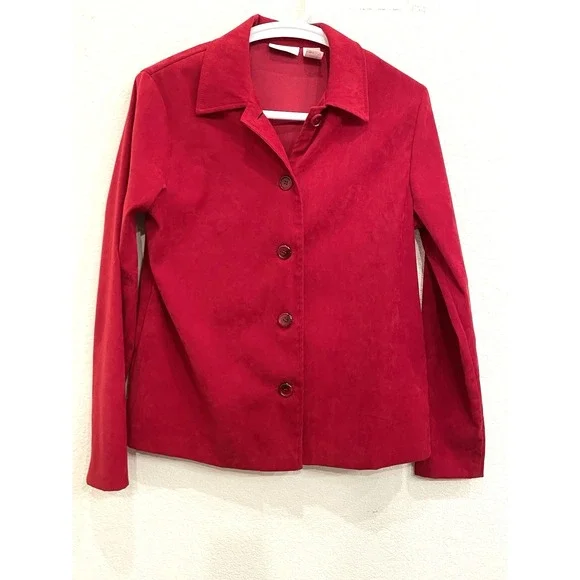 Vintage Traditions‎ Women's Red Jacket Blazer Small Office Career Grunge Velvet