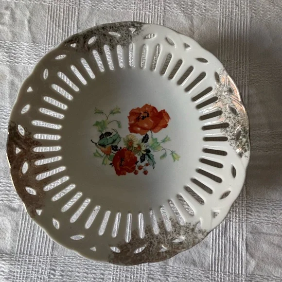 Vintage Floral Decorative Porcelain Bowl
