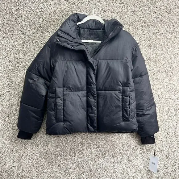 Ugg Vickie Black Zip Up Water Resistant Puffer Jacket‎ Coat in Size Small NWT