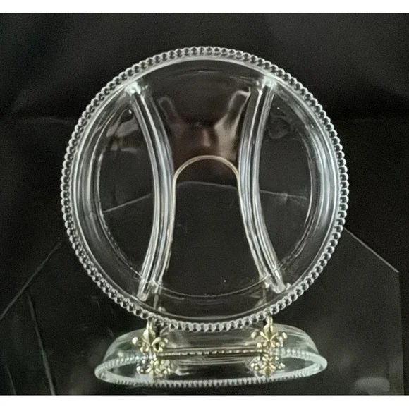 Vintage Imperial Glass Candlewick 3 Part‎ Divided Clear Glass Serving Dish