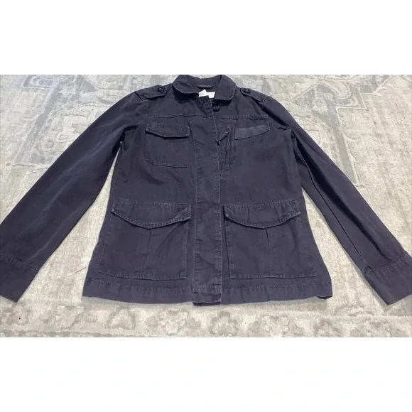 J. Crew Classic Twill CHINO 100% Cotton Jacket Size Women's Size 0 Grayish Black