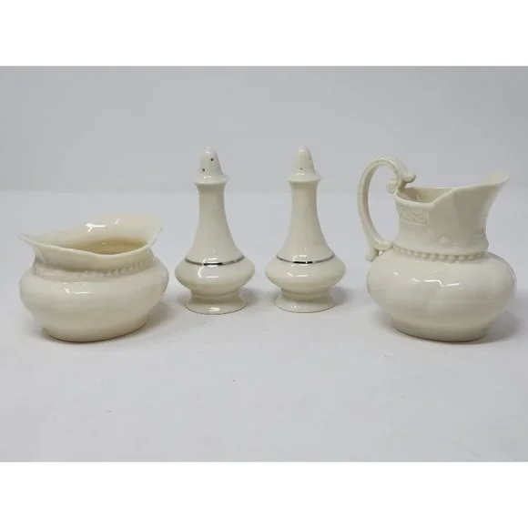 Vintage Lenox Sugar & Creamer Bowls With‎ Regency Salt & Pepper Shakers