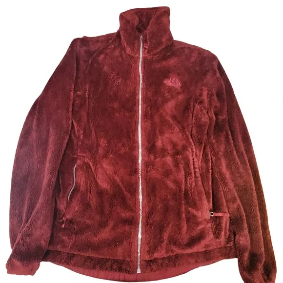 The North‎ Face Womens Fleece Jacket Full Zip Burgundy Small Soft Cozy Outerwear
