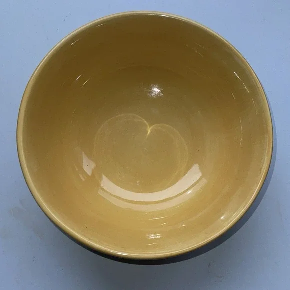 Tabletops Gallery Tahoe Yellow Serving Bowl Hand Painted Crafted Ceramic 9.5
