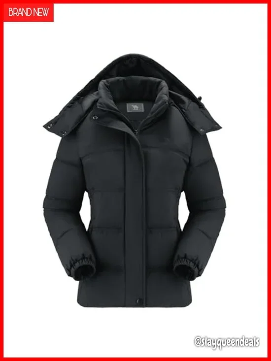 Women's Waterproof Puffer Jacket Winter Warm Hooded Down Jacket Outerwear with