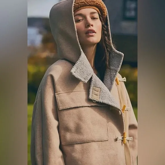 Free People Slouchy Hooded Duffle Jacket