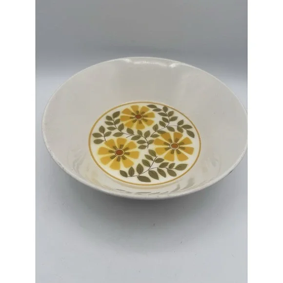 Vintage 1974 Mikasa‎ Ben Seibel Duplex Trellis Yellow/Avocado Serving Bowl#2526