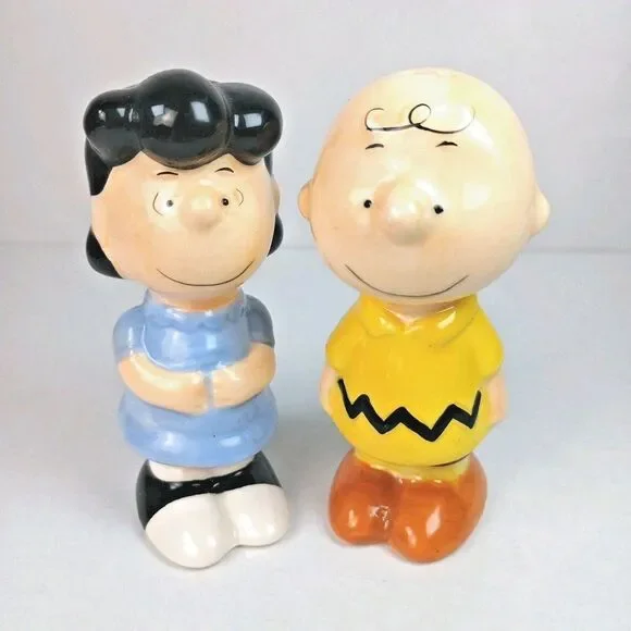 Peanuts Charlie Brown Lucy Ceramic Salt Pepper Shaker Set Feature Syndicate 4