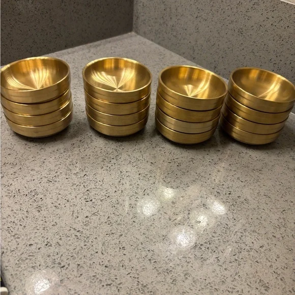 Set of 4 Gold Metal dipping Bowls SUS304