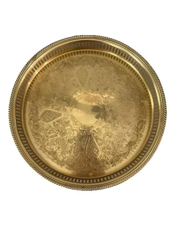 Vintage F B Rogers Collectible Beautiful Etched Tray 13