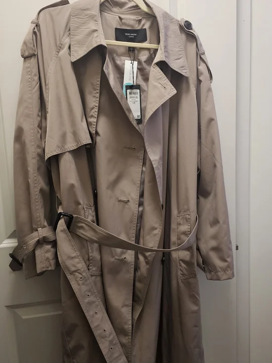 Vero Moda Beige/Taupe Long Trench Coat with Belt