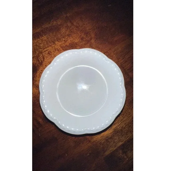 Johnson Bros England White‎ Scalloped Rim Trinket Butter Dish Small Plate
