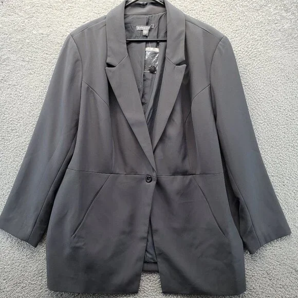 Jessica London Gray One-Button‎ Blazer 24 New with out tags