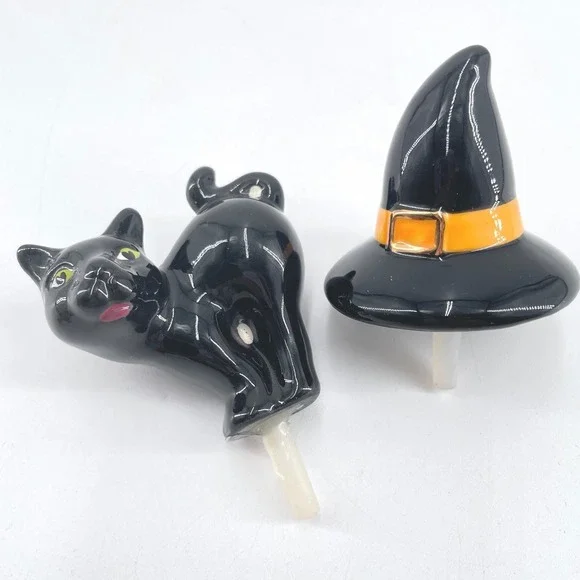Nora Fleming Minis Scaredy Black Cat Wicked Witch Hat Halloween Ceramic Charms 2