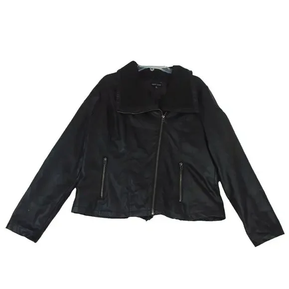 New Look Moto Faux Leather‎ Jacket Women's Size XL Black